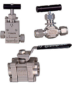 Needle valves, ball valves for high temperature, high pressure applications