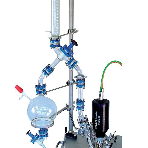vacuum distillation,  reflux condenser, receiver