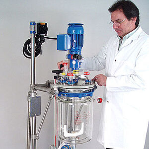 miniPilot glass reactor with 15 liter glass vessel