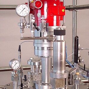 solid feed in pressurized reactor under oxygen free atmosphere