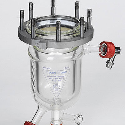 Type 1B glass pressure reactor with bottom valve