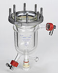 Type 1B glass pressure reactor with bottom valve 