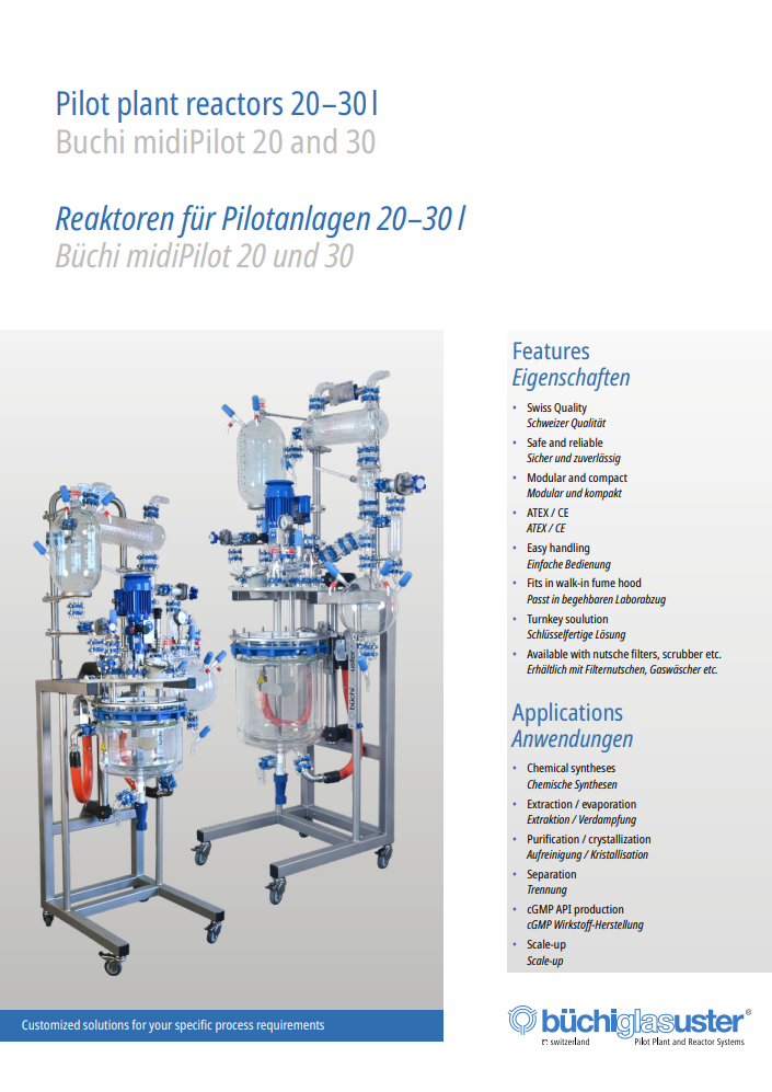 midipilot Glass Reactor system 20 - 30 liter