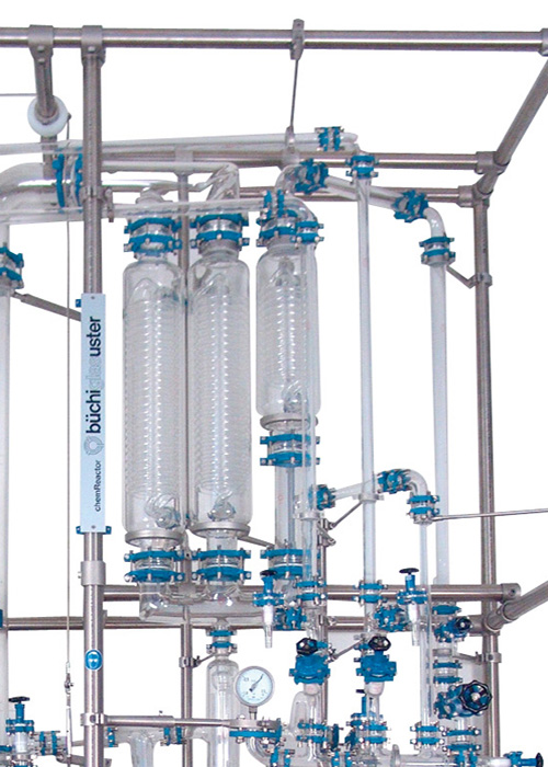 Customized glass overheads for vacuum distillation / rectification